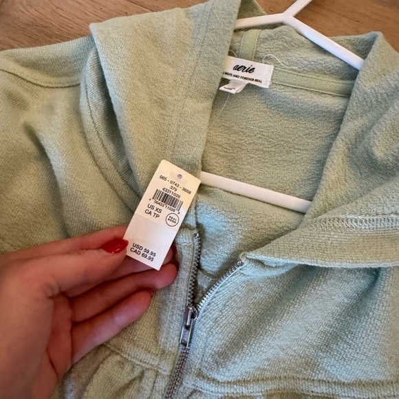 Aerie Light Green Zip-Up Jacket - Picture 7 of 8
